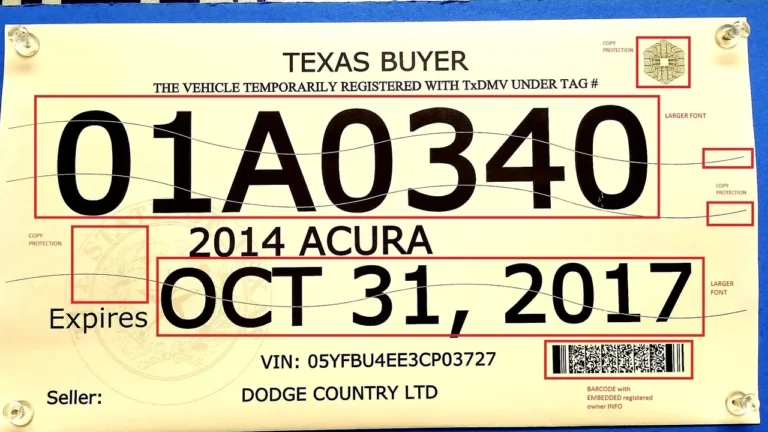 ¿Cómo saber si una placa temporal es legal en Texas?