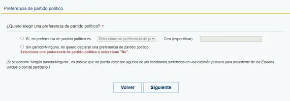 Indica preferencia política