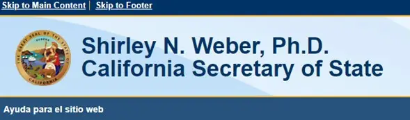 Sitio web para registro de votante en California
