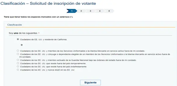 Clasificación del votante
